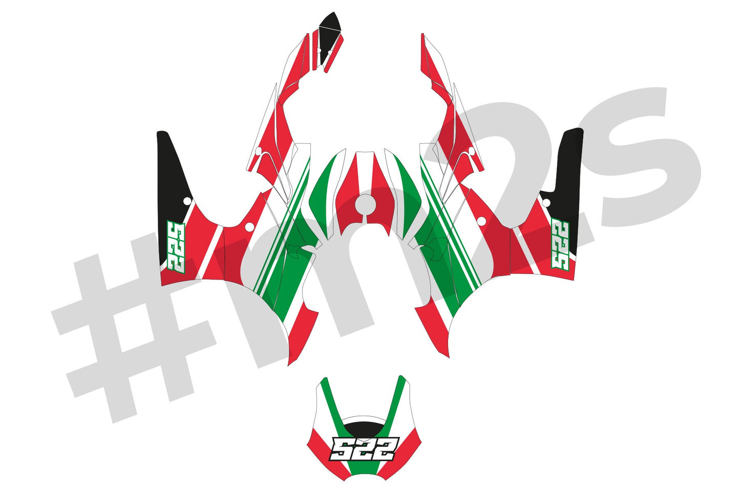RACE Italian - Blanco/Rojo/Verde