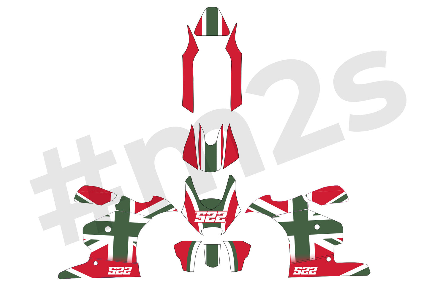 PRO Union Jack - White/BritishRacingGreen/ChimneyRed / 2013+ 